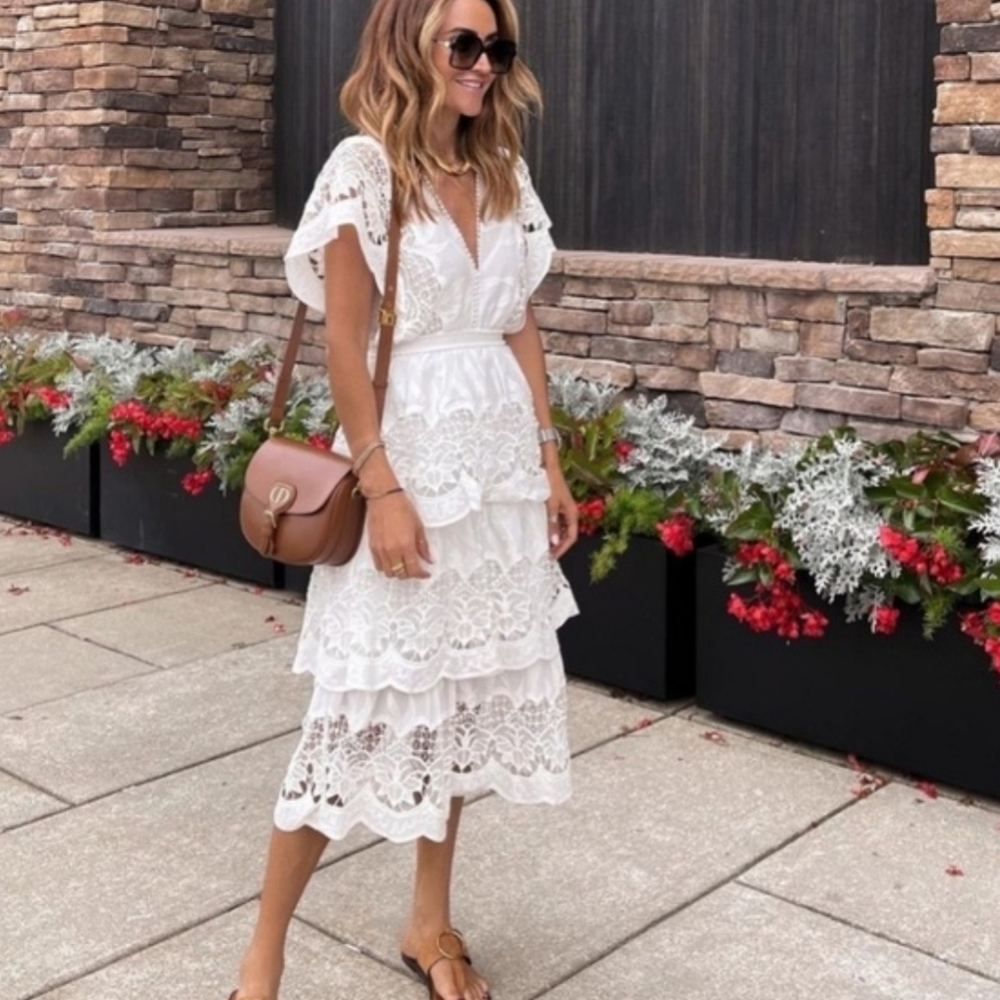 NWOT FARM RIO | $280 Richelieu Broderie Midi Dress - Picture 2 of 7